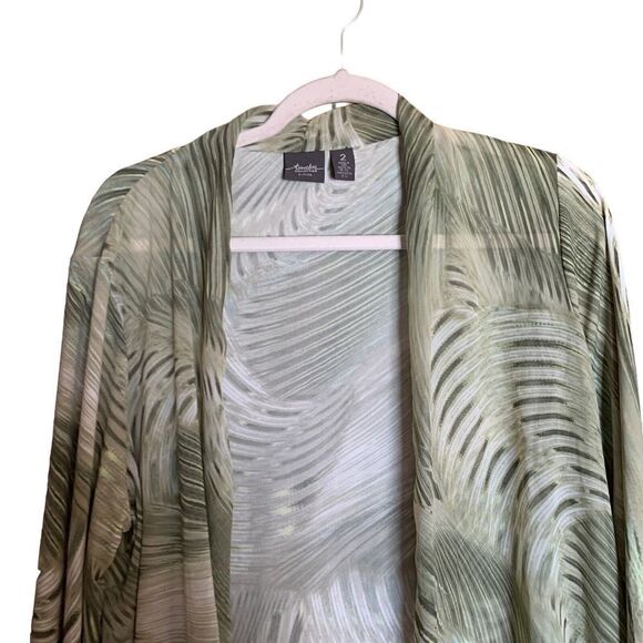 Chico's Travelers Womens Size Large Multicolor Foliage Leaf Print Open Cardigan - Picture 2 of 7